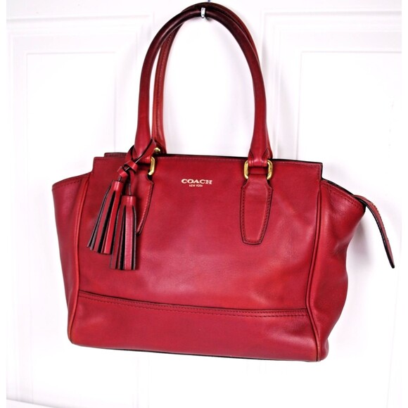 COACH Legacy Candace Carryall Tote Smooth Leather Red C1480-F24202 - Picture 1 of 13